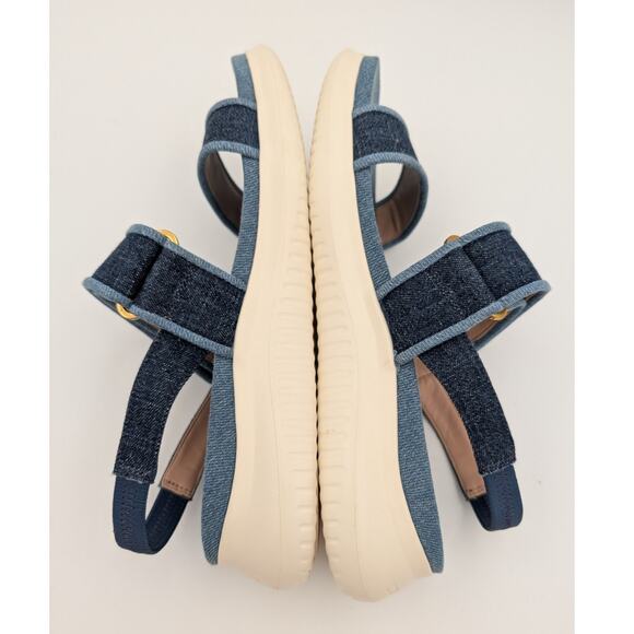 Cole Haan Zerogrand Meritt Flat Sandals Women's Blue/White Size US9.5B EU40 - Picture 6 of 10